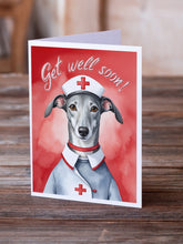 Load image into Gallery viewer, Greyhound Get Well Soon Greeting Cards - Blank Note Cards – 8-Pack of Artist-Designed Cards with Envelopes
