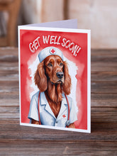 Load image into Gallery viewer, Irish Setter Get Well Soon Greeting Cards - Blank Note Cards – 8-Pack of Artist-Designed Cards with Envelopes