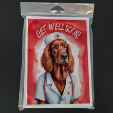 Load image into Gallery viewer, Irish Setter Get Well Soon Greeting Cards - Blank Note Cards – 8-Pack of Artist-Designed Cards with Envelopes