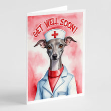 Load image into Gallery viewer, Italian Greyhound Get Well Soon Greeting Cards - Blank Note Cards – 8-Pack of Artist-Designed Cards with Envelopes