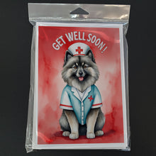 Load image into Gallery viewer, Keeshond Get Well Soon Greeting Cards - Blank Note Cards – 8-Pack of Artist-Designed Cards with Envelopes