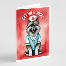 Load image into Gallery viewer, Keeshond Get Well Soon Greeting Cards - Blank Note Cards – 8-Pack of Artist-Designed Cards with Envelopes