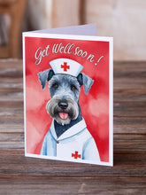 Load image into Gallery viewer, Kerry Blue Terrier Get Well Soon Greeting Cards - Blank Note Cards – 8-Pack of Artist-Designed Cards with Envelopes
