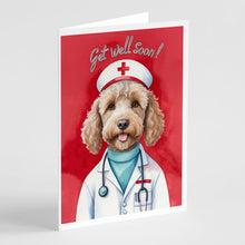 Load image into Gallery viewer, Labradoodle Get Well Soon Greeting Cards - Blank Note Cards – 8-Pack of Artist-Designed Cards with Envelopes