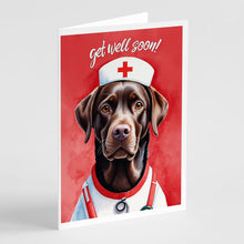 Load image into Gallery viewer, Chocolate Labrador Retriever Get Well Soon Greeting Cards - Blank Note Cards – 8-Pack of Artist-Designed Cards with Envelopes