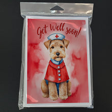 Load image into Gallery viewer, Lakeland Terrier Get Well Soon Greeting Cards - Blank Note Cards – 8-Pack of Artist-Designed Cards with Envelopes