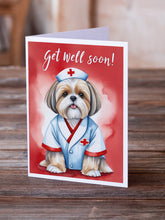 Load image into Gallery viewer, Lhasa Apso Get Well Soon Greeting Cards - Blank Note Cards – 8-Pack of Artist-Designed Cards with Envelopes