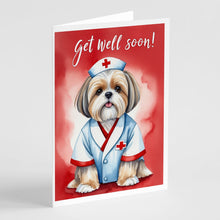 Load image into Gallery viewer, Lhasa Apso Get Well Soon Greeting Cards - Blank Note Cards – 8-Pack of Artist-Designed Cards with Envelopes