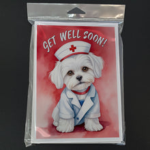 Load image into Gallery viewer, Maltese Get Well Soon Greeting Cards - Blank Note Cards – 8-Pack of Artist-Designed Cards with Envelopes