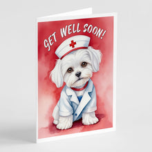 Load image into Gallery viewer, Maltese Get Well Soon Greeting Cards - Blank Note Cards – 8-Pack of Artist-Designed Cards with Envelopes