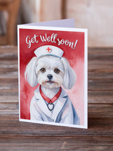 Load image into Gallery viewer, Maltese Get Well Soon Greeting Cards - Blank Note Cards – 8-Pack of Artist-Designed Cards with Envelopes