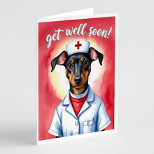 Load image into Gallery viewer, Manchester Terrier Get Well Soon Greeting Cards - Blank Note Cards – 8-Pack of Artist-Designed Cards with Envelopes