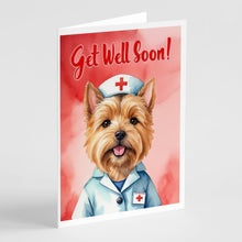 Load image into Gallery viewer, Norwich Terrier Get Well Soon Greeting Cards - Blank Note Cards – 8-Pack of Artist-Designed Cards with Envelopes