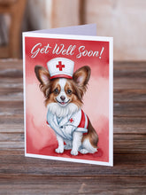 Load image into Gallery viewer, Papillon Get Well Soon Greeting Cards - Blank Note Cards – 8-Pack of Artist-Designed Cards with Envelopes
