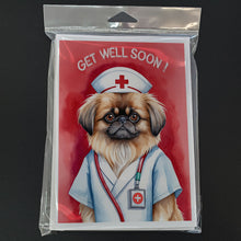 Load image into Gallery viewer, Pekingese Get Well Soon Greeting Cards - Blank Note Cards – 8-Pack of Artist-Designed Cards with Envelopes