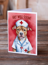 Load image into Gallery viewer, Pit Bull Terrier Get Well Soon Greeting Cards - Blank Note Cards – 8-Pack of Artist-Designed Cards with Envelopes