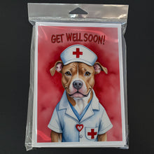 Load image into Gallery viewer, Pit Bull Terrier Get Well Soon Greeting Cards - Blank Note Cards – 8-Pack of Artist-Designed Cards with Envelopes