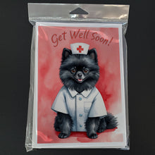Load image into Gallery viewer, Pomeranian Get Well Soon Greeting Cards - Blank Note Cards – 8-Pack of Artist-Designed Cards with Envelopes
