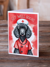 Load image into Gallery viewer, Poodle Get Well Soon Greeting Cards - Blank Note Cards – 8-Pack of Artist-Designed Cards with Envelopes