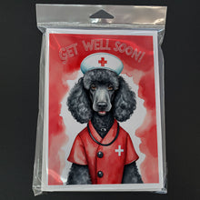 Load image into Gallery viewer, Poodle Get Well Soon Greeting Cards - Blank Note Cards – 8-Pack of Artist-Designed Cards with Envelopes