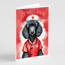 Load image into Gallery viewer, Poodle Get Well Soon Greeting Cards - Blank Note Cards – 8-Pack of Artist-Designed Cards with Envelopes