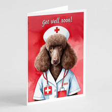 Load image into Gallery viewer, Poodle Get Well Soon Greeting Cards - Blank Note Cards – 8-Pack of Artist-Designed Cards with Envelopes