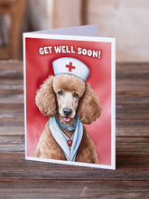 Load image into Gallery viewer, Poodle Get Well Soon Greeting Cards - Blank Note Cards – 8-Pack of Artist-Designed Cards with Envelopes