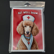Load image into Gallery viewer, Poodle Get Well Soon Greeting Cards - Blank Note Cards – 8-Pack of Artist-Designed Cards with Envelopes