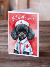 Load image into Gallery viewer, Poodle Get Well Soon Greeting Cards - Blank Note Cards – 8-Pack of Artist-Designed Cards with Envelopes