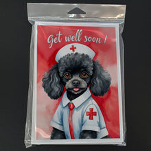 Load image into Gallery viewer, Poodle Get Well Soon Greeting Cards - Blank Note Cards – 8-Pack of Artist-Designed Cards with Envelopes
