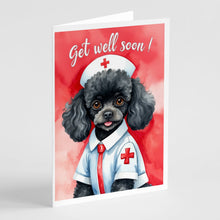 Load image into Gallery viewer, Poodle Get Well Soon Greeting Cards - Blank Note Cards – 8-Pack of Artist-Designed Cards with Envelopes