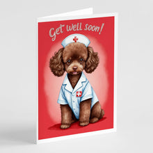 Load image into Gallery viewer, Poodle Get Well Soon Greeting Cards - Blank Note Cards – 8-Pack of Artist-Designed Cards with Envelopes