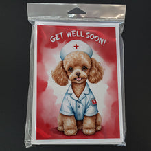 Load image into Gallery viewer, Poodle Get Well Soon Greeting Cards - Blank Note Cards – 8-Pack of Artist-Designed Cards with Envelopes