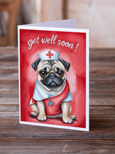 Load image into Gallery viewer, Pug Get Well Soon Greeting Cards - Blank Note Cards – 8-Pack of Artist-Designed Cards with Envelopes