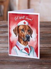 Load image into Gallery viewer, Rhodesian Ridgeback Get Well Soon Greeting Cards - Blank Note Cards – 8-Pack of Artist-Designed Cards with Envelopes