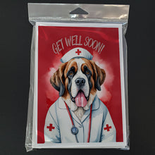 Load image into Gallery viewer, Saint Bernard Get Well Soon Greeting Cards - Blank Note Cards – 8-Pack of Artist-Designed Cards with Envelopes