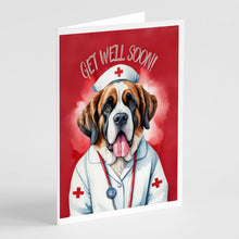 Load image into Gallery viewer, Saint Bernard Get Well Soon Greeting Cards - Blank Note Cards – 8-Pack of Artist-Designed Cards with Envelopes