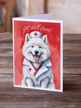 Load image into Gallery viewer, Samoyed Get Well Soon Greeting Cards - Blank Note Cards – 8-Pack of Artist-Designed Cards with Envelopes