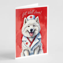 Load image into Gallery viewer, Samoyed Get Well Soon Greeting Cards - Blank Note Cards – 8-Pack of Artist-Designed Cards with Envelopes