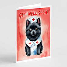 Load image into Gallery viewer, Schipperke Get Well Soon Greeting Cards - Blank Note Cards – 8-Pack of Artist-Designed Cards with Envelopes