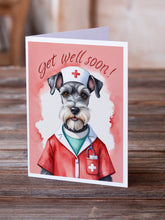 Load image into Gallery viewer, Schnauzer Get Well Soon Greeting Cards - Blank Note Cards – 8-Pack of Artist-Designed Cards with Envelopes