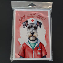 Load image into Gallery viewer, Schnauzer Get Well Soon Greeting Cards - Blank Note Cards – 8-Pack of Artist-Designed Cards with Envelopes