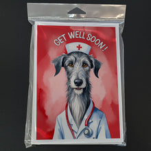 Load image into Gallery viewer, Scottish Deerhound Get Well Soon Greeting Cards - Blank Note Cards – 8-Pack of Artist-Designed Cards with Envelopes