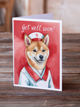 Load image into Gallery viewer, Shiba Inu Get Well Soon Greeting Cards - Blank Note Cards – 8-Pack of Artist-Designed Cards with Envelopes