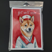 Load image into Gallery viewer, Shiba Inu Get Well Soon Greeting Cards - Blank Note Cards – 8-Pack of Artist-Designed Cards with Envelopes
