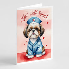 Load image into Gallery viewer, Shih Tzu Get Well Soon Greeting Cards - Blank Note Cards – 8-Pack of Artist-Designed Cards with Envelopes