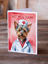 Load image into Gallery viewer, Silky Terrier Get Well Soon Greeting Cards - Blank Note Cards – 8-Pack of Artist-Designed Cards with Envelopes
