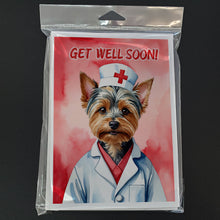 Load image into Gallery viewer, Silky Terrier Get Well Soon Greeting Cards - Blank Note Cards – 8-Pack of Artist-Designed Cards with Envelopes