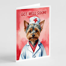 Load image into Gallery viewer, Silky Terrier Get Well Soon Greeting Cards - Blank Note Cards – 8-Pack of Artist-Designed Cards with Envelopes