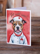 Load image into Gallery viewer, Staffordshire Bull Terrier Get Well Soon Greeting Cards - Blank Note Cards – 8-Pack of Artist-Designed Cards with Envelopes